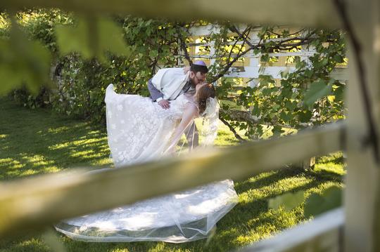 Peek of Romance: The Bride and Groom from Afar
