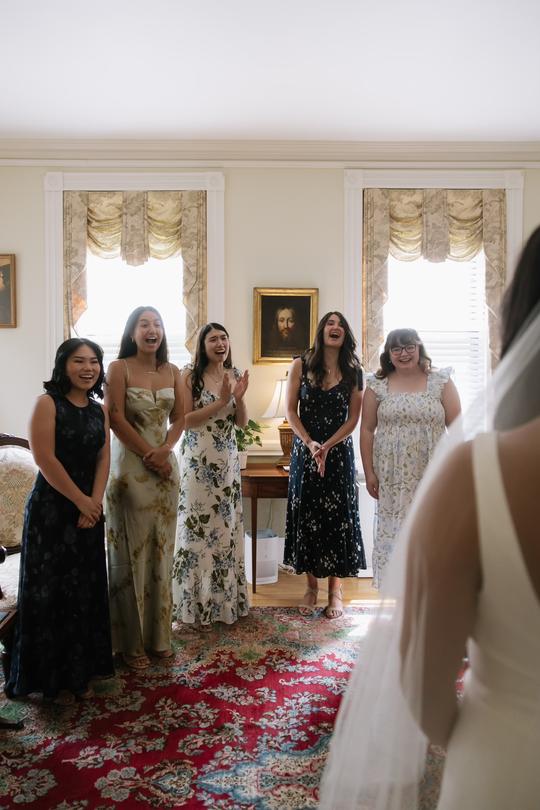 A Beautiful Reveal: The Bride’s First Look with Her Bridesmaids