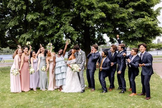 Celebrating Love: The Bride, Groom, and Their Special Crew
