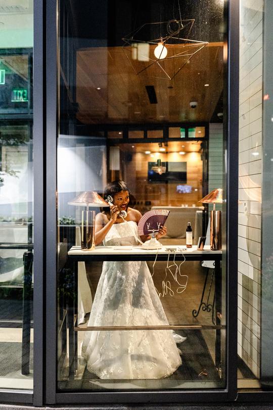 Behind the Glass: The Bride’s Candid Phone Message